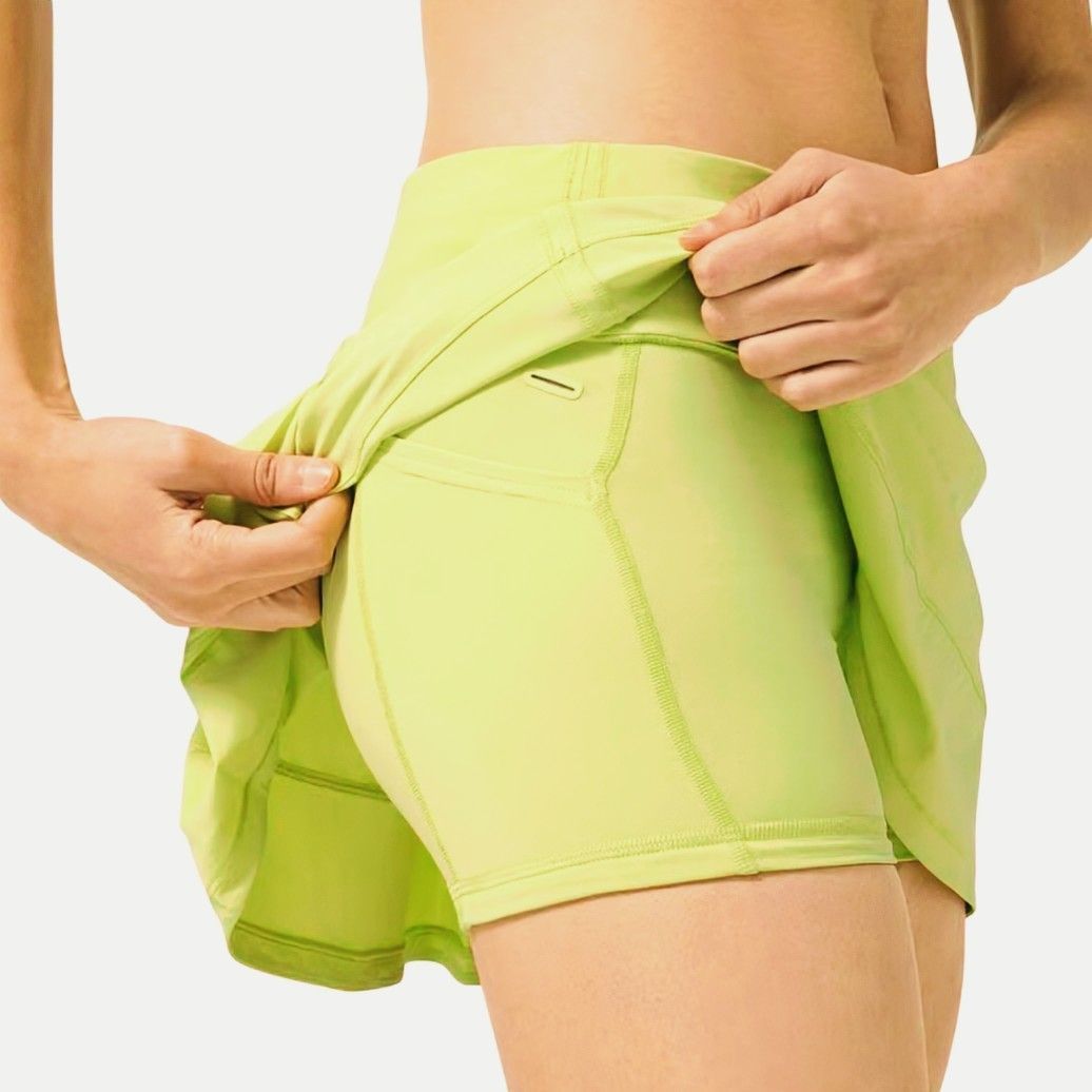 lululemon ルルレモン テニス ウェア スコート Lサイズ 中古品 黄色