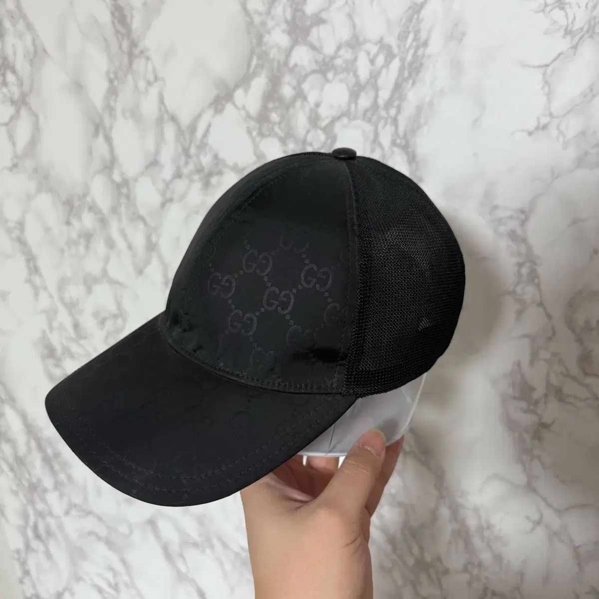 M グッチ GG ナイロン メッシュ ベースボールキャップ ブラック - メルカリ