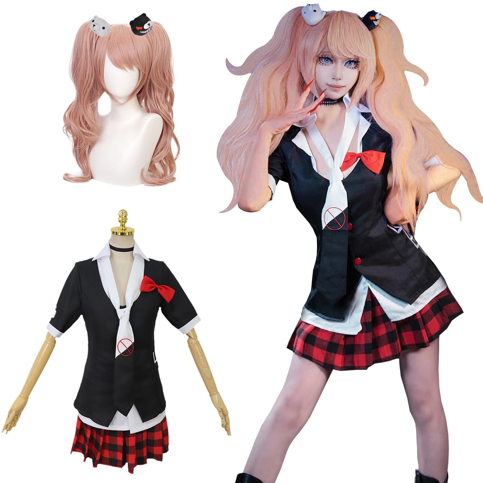 に*ん様 江ノ島盾子コスプレセット 新品 [神併良品] 江ノ島盾子 コスプレ ウィッグ付き ギャル 希望の学園