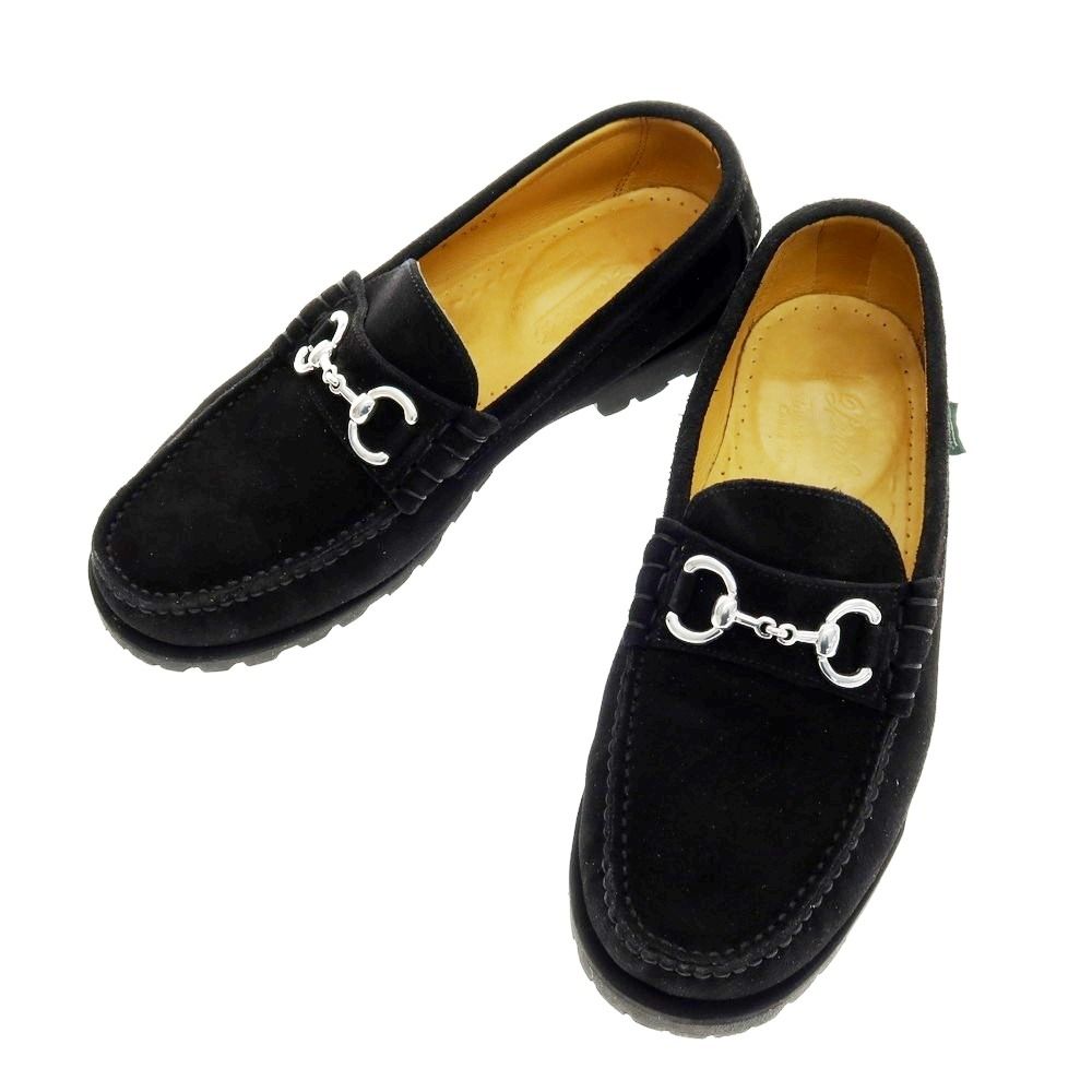 Paraboot ブラック スエード ローファー パラブーツ Paraboot スエード ビットローファー ブラック【サイズ7