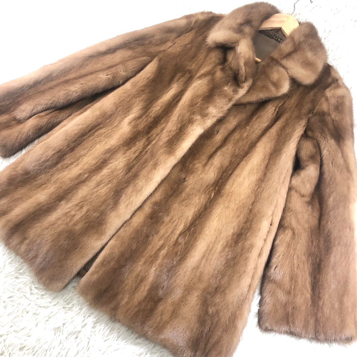 デミバフミンク ファーコート ミンクコート リアルファー 貂 本毛皮