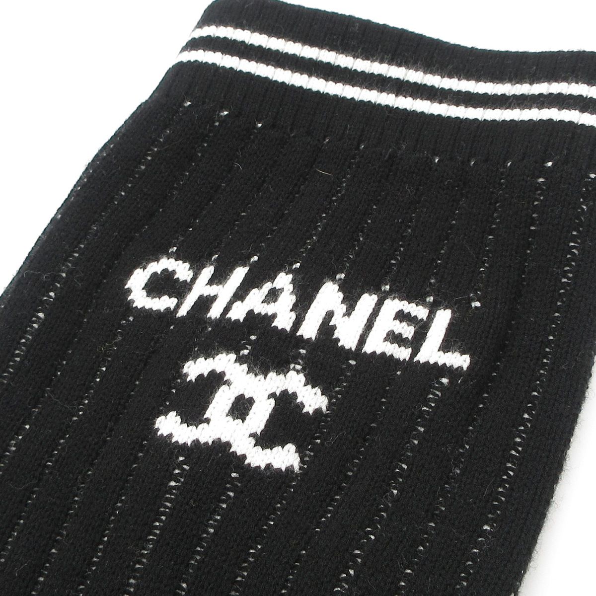 CHANEL(シャネル) 小物美品 黒×白 ゲートル/レッグウォーマー - メルカリ