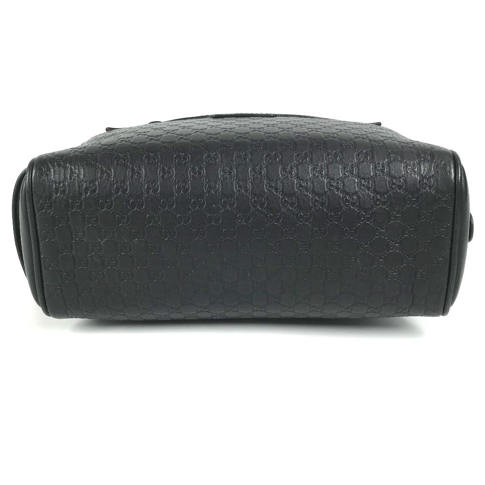 GUCCI 黒レザー バッグ GUCCI グッチ セカンドバッグ GG ロゴ 419775 シマレザー ブラック