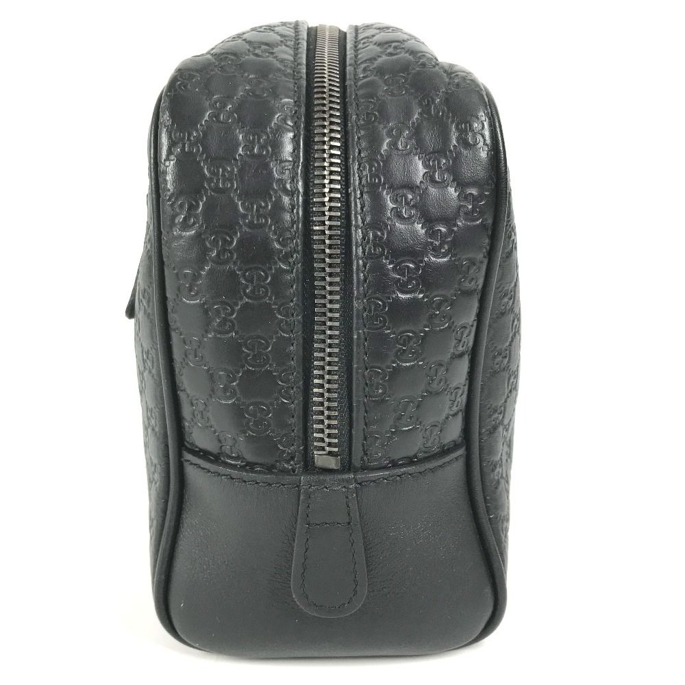 GUCCI グッチ セカンドバッグ GG ロゴ 419775 シマレザー ブラック