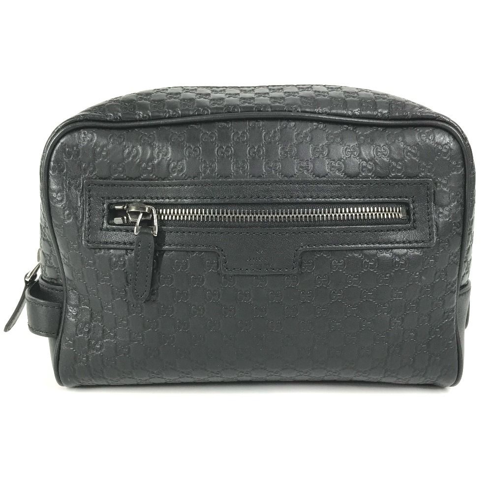 GUCCI グッチ セカンドバッグ GG ロゴ 419775 シマレザー ブラック