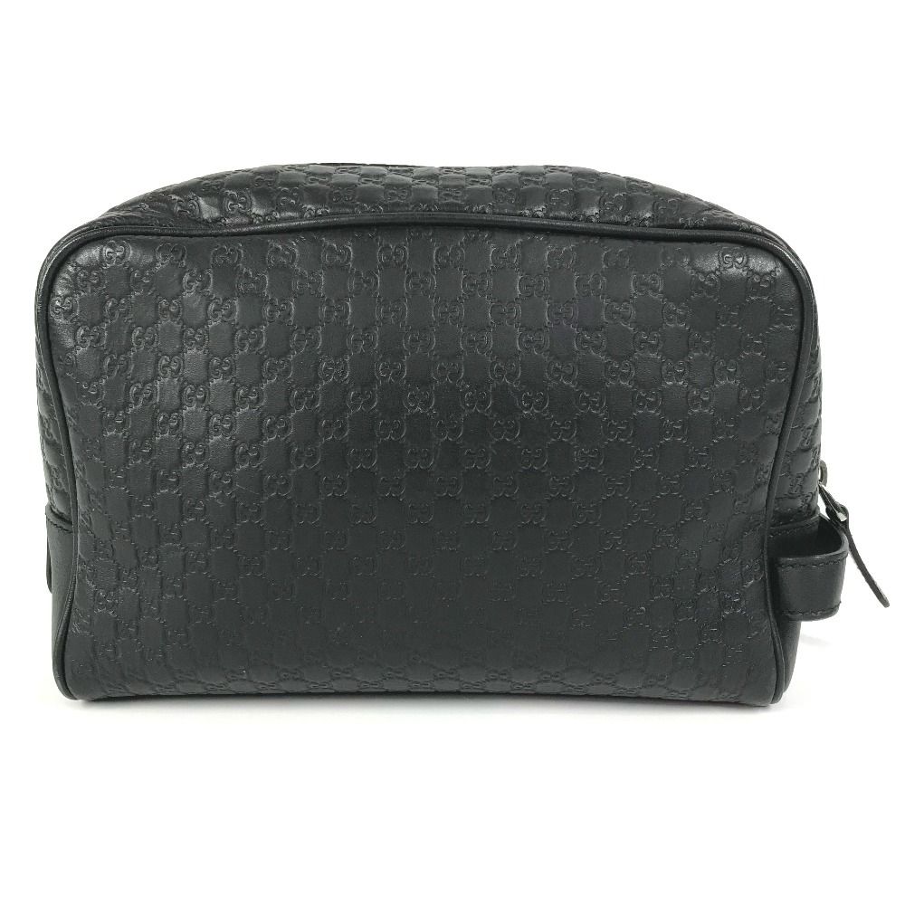 GUCCI グッチ セカンドバッグ GG ロゴ 419775 シマレザー ブラック