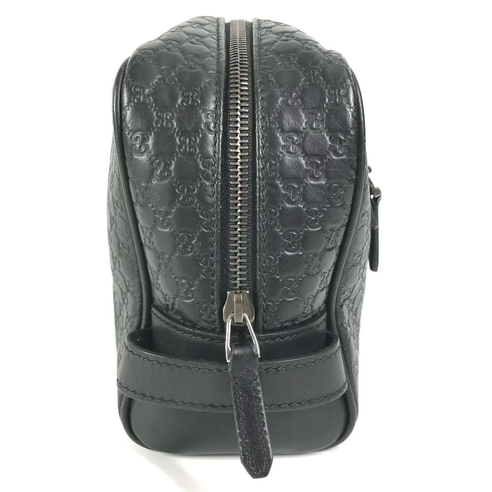 GUCCI グッチ セカンドバッグ GG ロゴ 419775 シマレザー ブラック