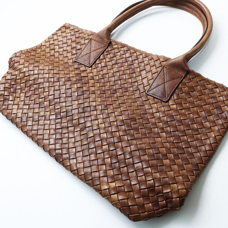 美品 ファロルニ FALORNI レザー イントレチャート トートバッグ