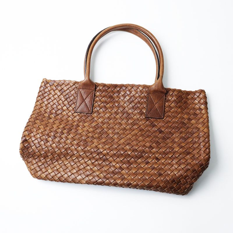 美品 ファロルニ FALORNI レザー イントレチャート トートバッグ