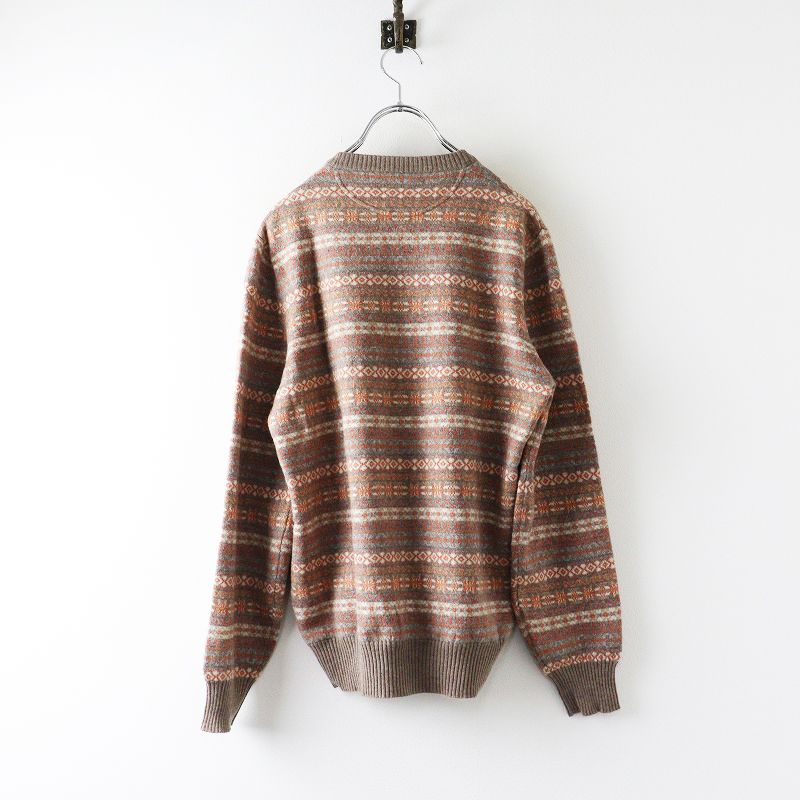 ブルネロクチネリ カシミヤ ニット 48 L相当 グレー クルーネック メンズ ブルネロクチネリ BRUNELLO CUCINELLI ノルディックボーダー