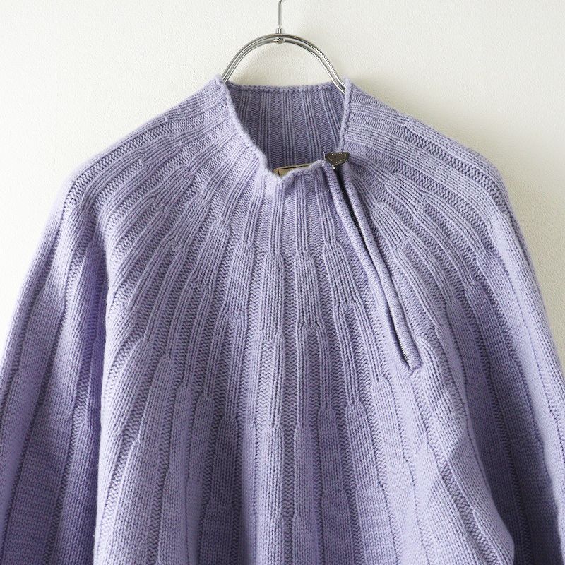 HERMES エルメス トップス Ｓ パープル メンズ メンズ エルメス カシミヤ100% ハーフジップ ニット トップス S