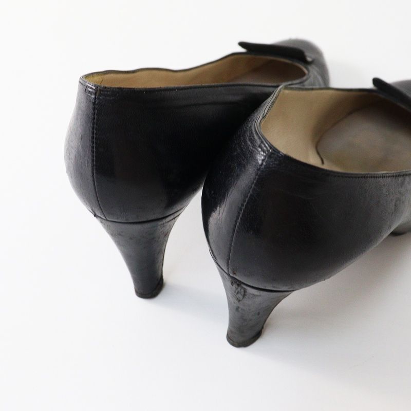 シャネル CHANEL ココマーク パンプス 36.5｜ブラック シューズ レザー