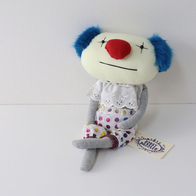 タグ付き ボビーダズラー BOBBY DAZZLER ピエロ ぬいぐるみ グレー リボン ステテコ