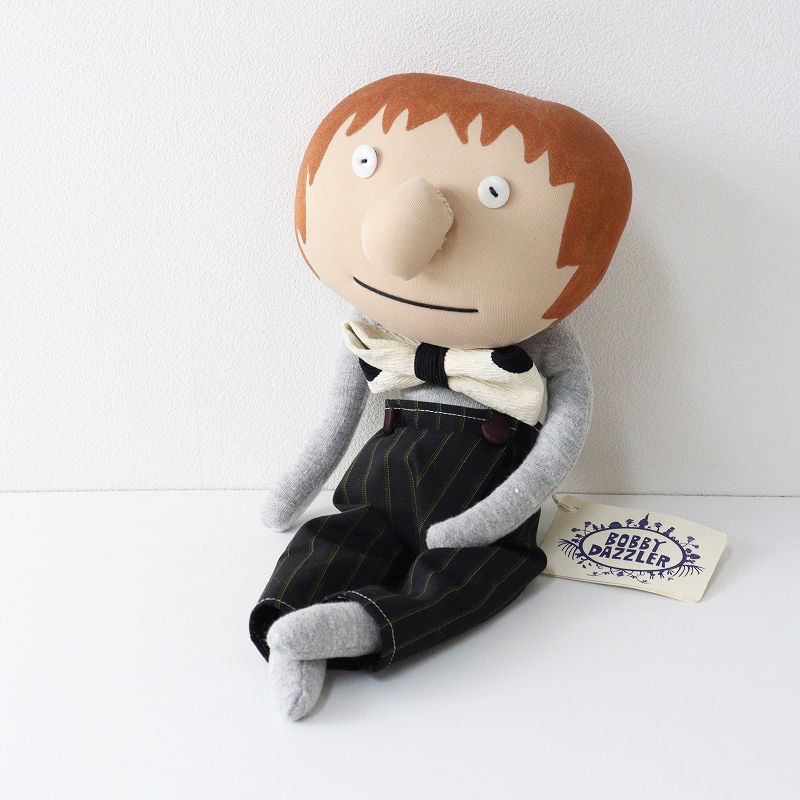 タグ付き ボビーダズラー BOBBY DAZZLER 男の子 ぬいぐるみ グレー 美脚 脚長 リボン