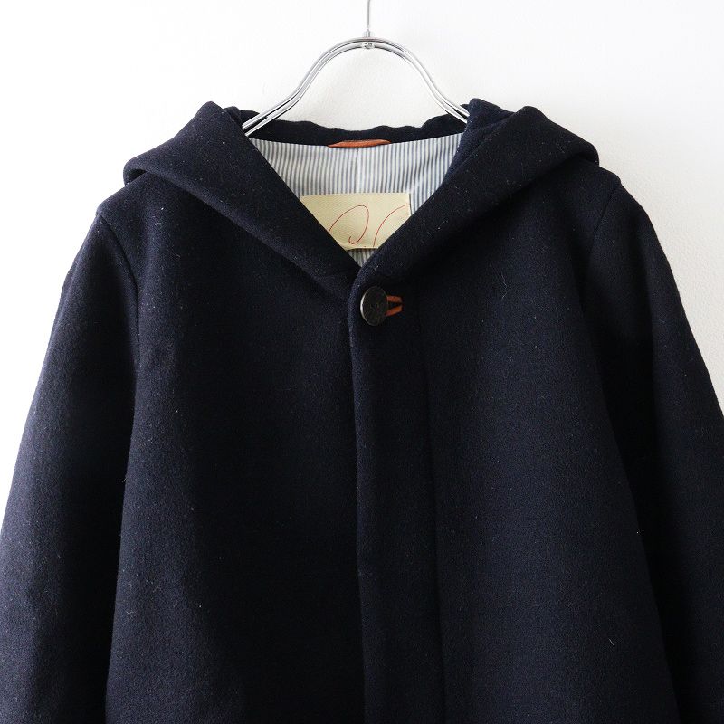 パラスパレス　pal'las palace ヒッコリー　3 フード付きアウター パラスパレス Pal'las Palace レザー使い ウールフーデッドコート 3