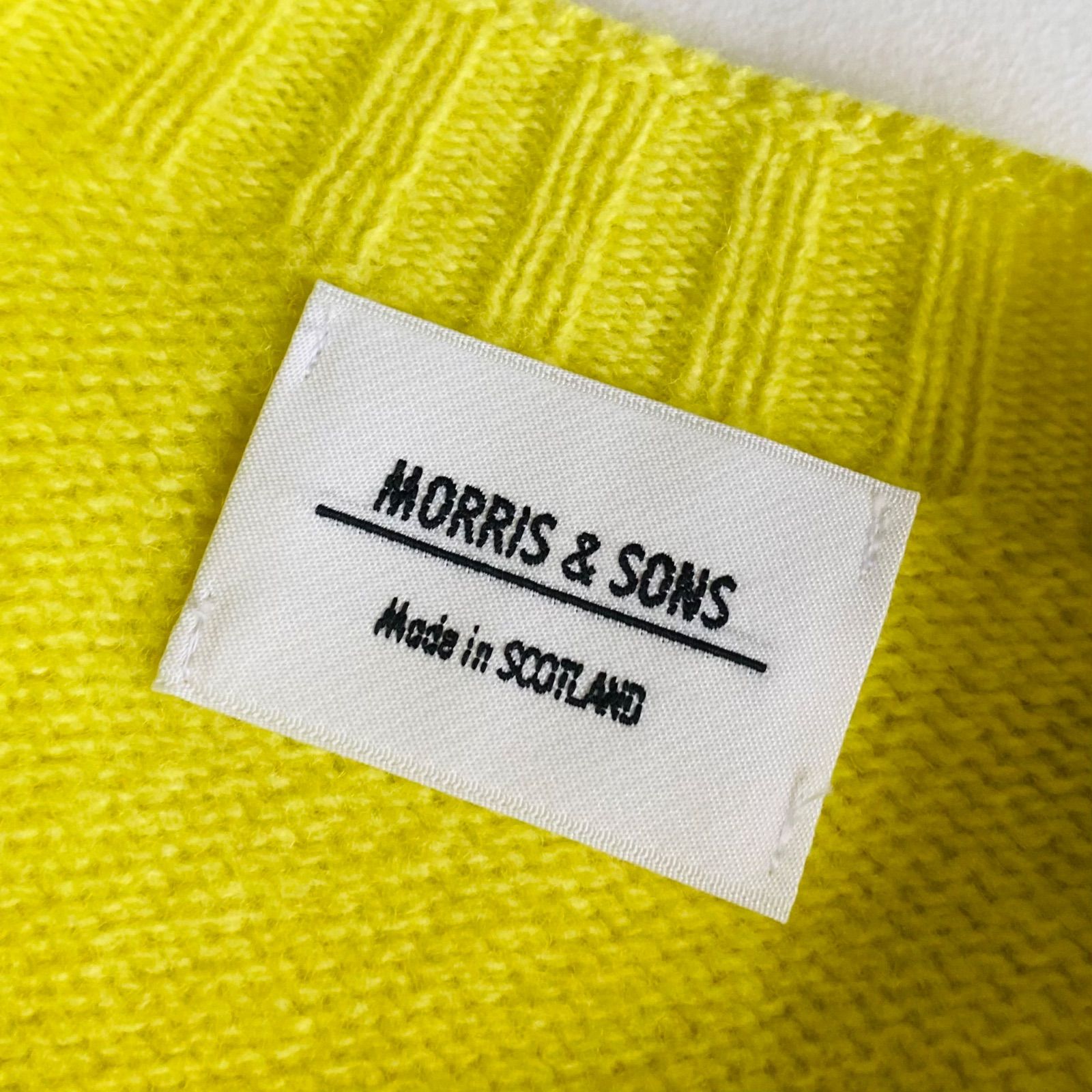 MORRIS & SONS イギリス製 ジーロンラム クルー ニット レモンイエロー 