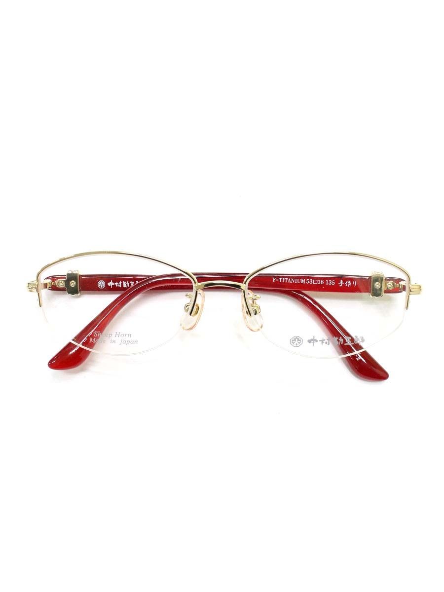 中村勘三郎 KN-2670 眼鏡 ゴールド/レッド ストーン付き スクエア  COL.C-2 ITNC1TQKDNNY 中村勘三郎 KN-2670 眼鏡 ゴールド/レッド ストーン付き スクエア COL