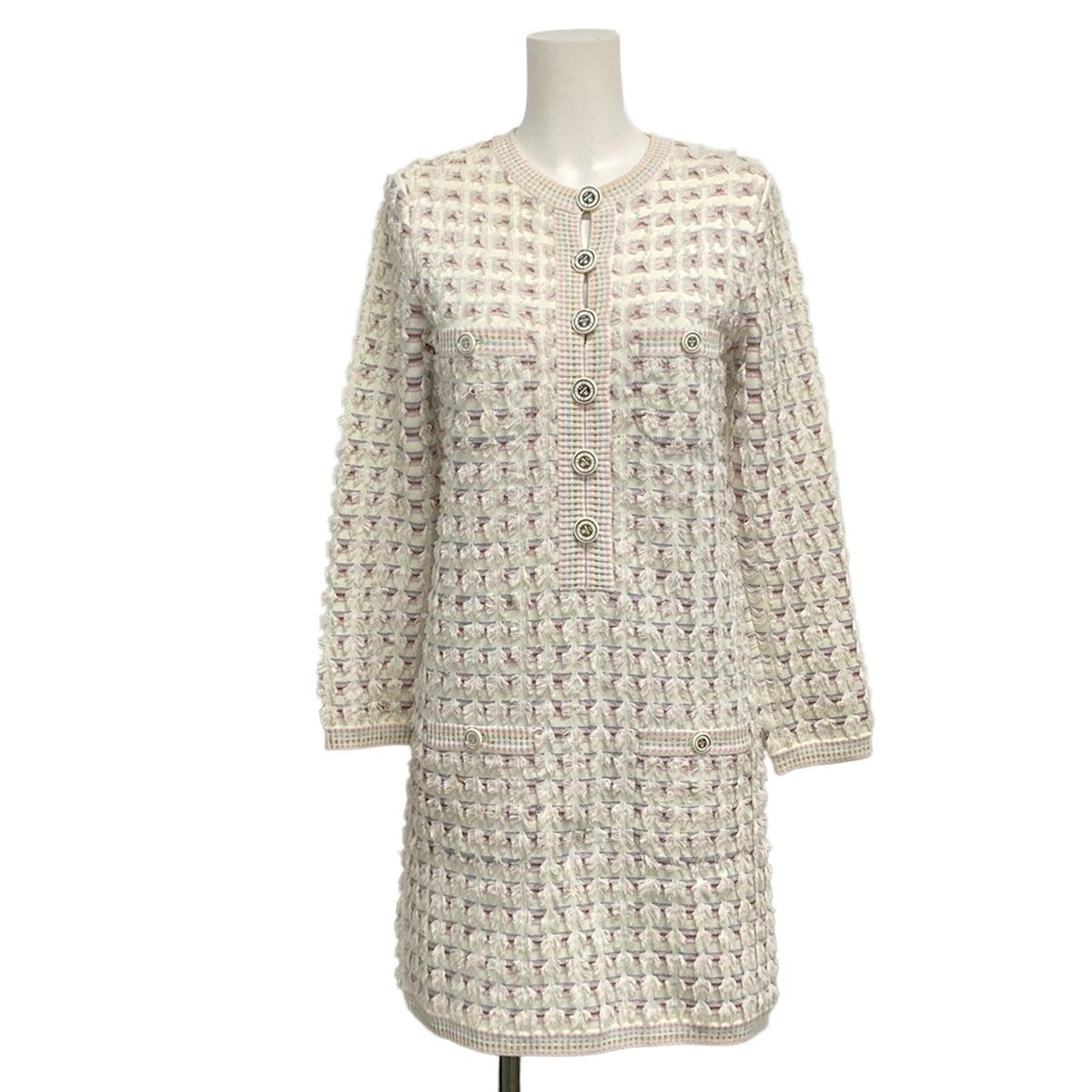 CHANEL(シャネル) ワンピース サイズ34 S レディース P60437 白×ピンク