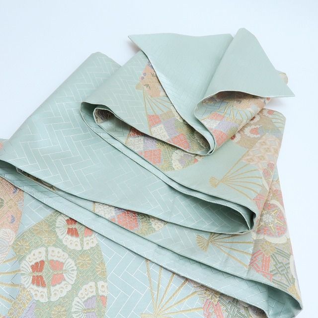 百華❀O-200◇正絹 蝶 華文 桐 菊 七宝 着物 袋帯 - メルカリ