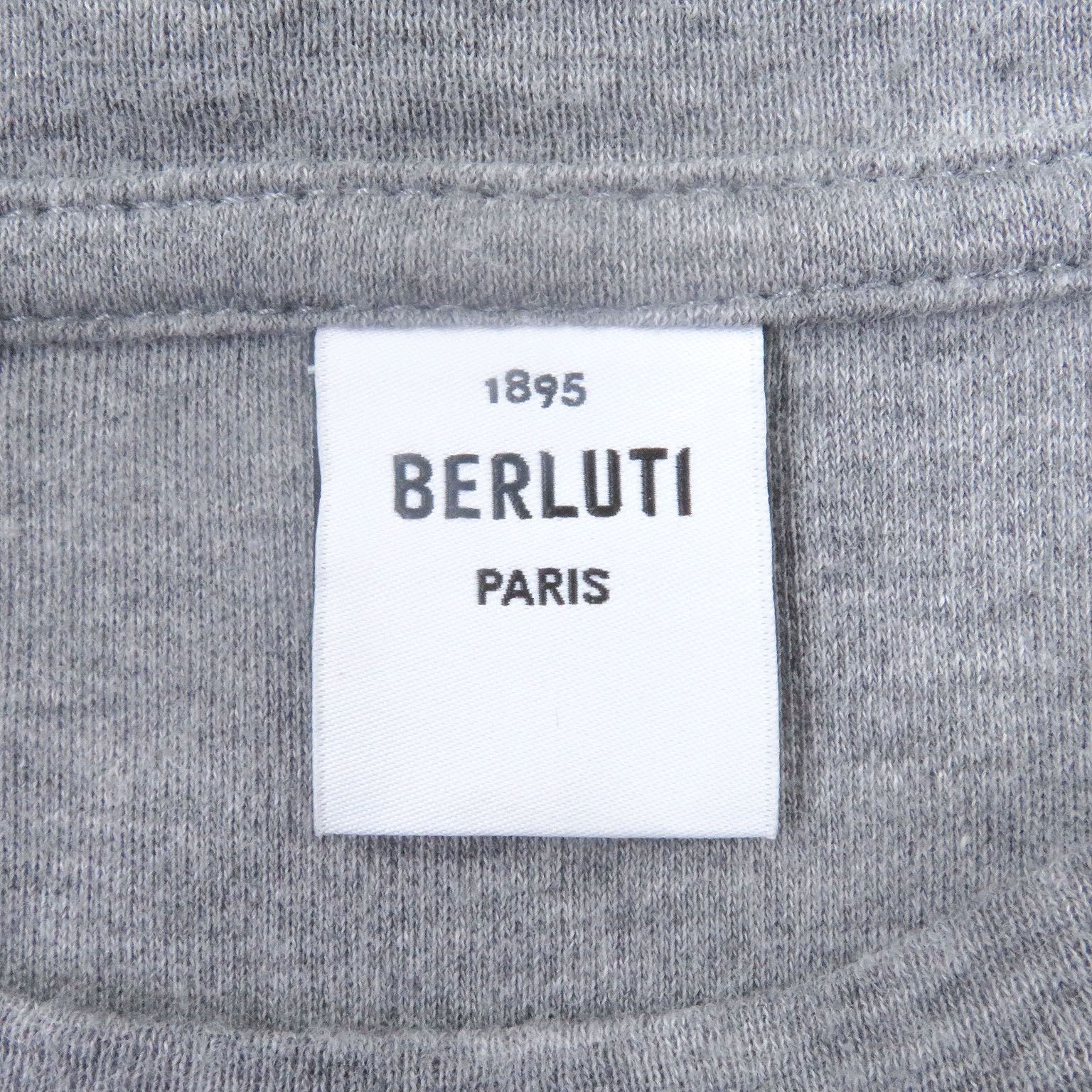 極美品□BERLUTI ベルルッティ ロゴパッチ クルーネック ショート