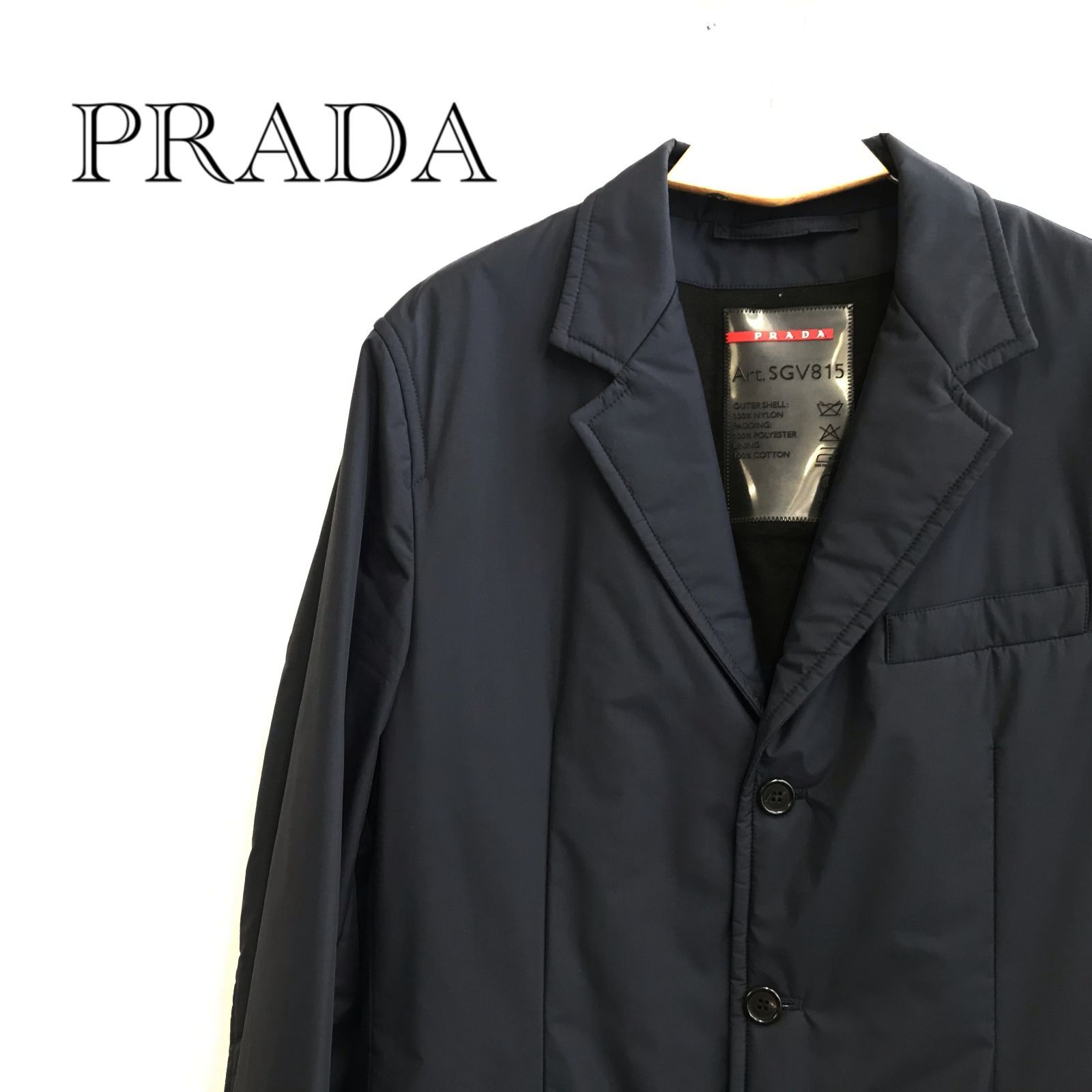 PRADA SPORTSテーラードジャケット ブラック Tg.50 PRADA SPORT SGV815 ナイロン テーラードジャケット Tg.50 ダーク