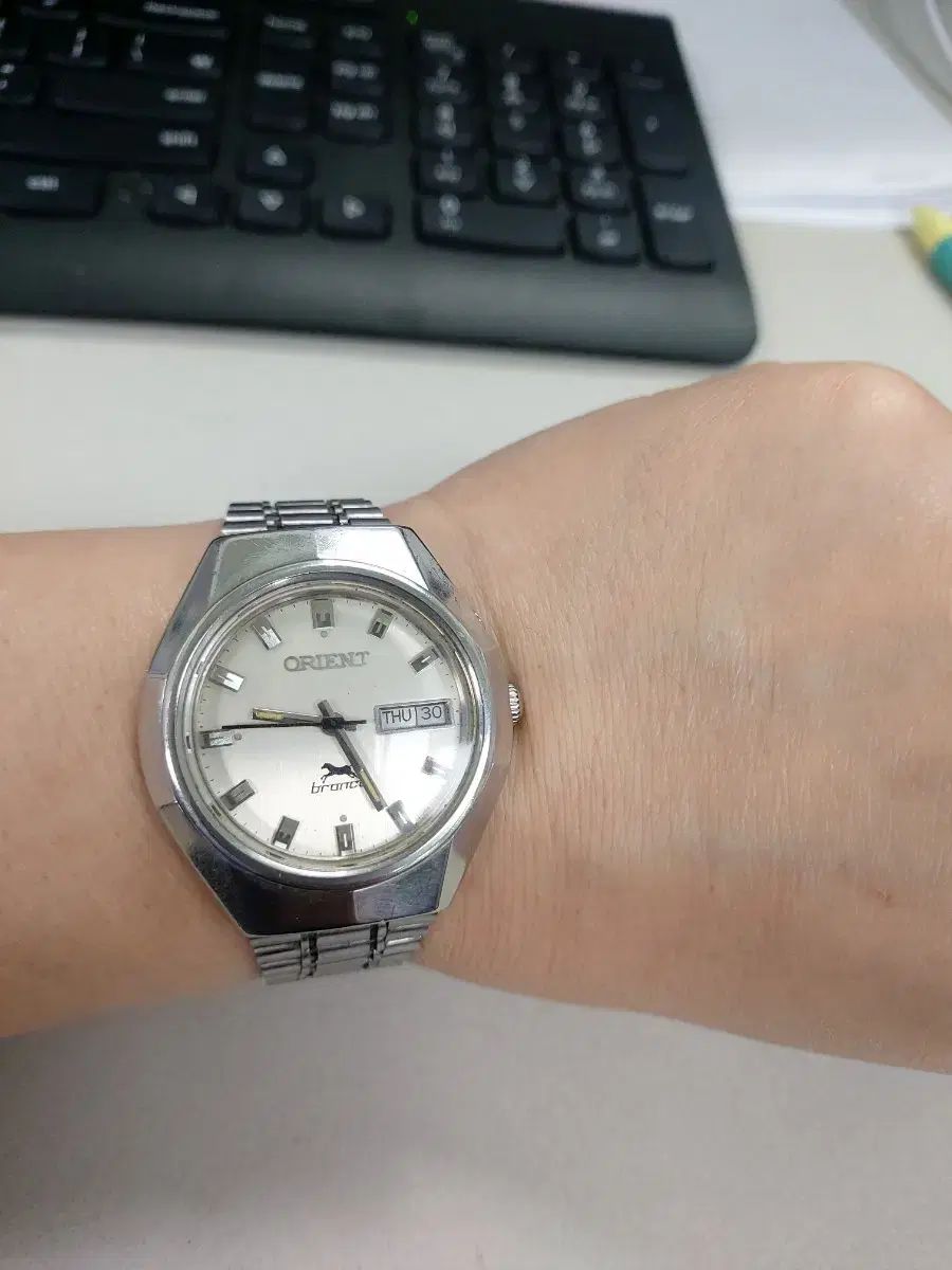  オリエント ヴィンテージ デイデイト メタル 時計 大人向け 自動巻き時計 腕時計(アナログ)