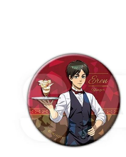進撃の巨人 トレーディングホログラム缶バッジ Ver.喫茶店 エレン