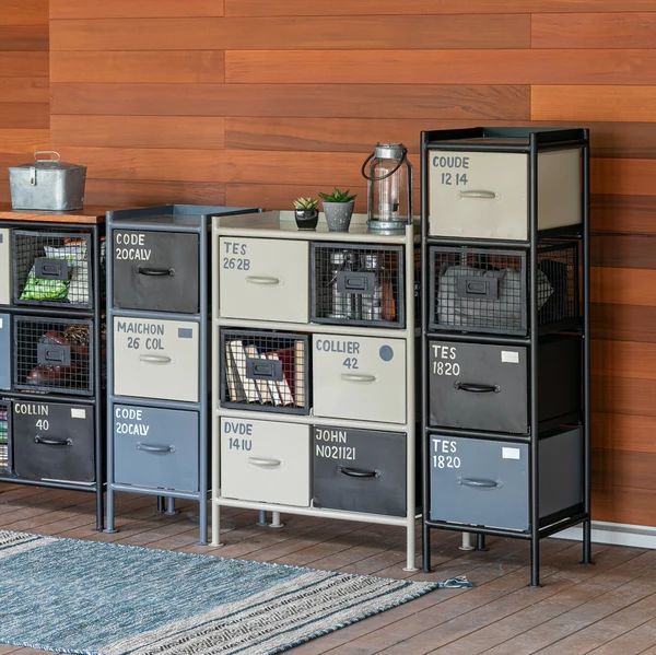 インダストリアル スチールチェスト 収納 アイアン 引き出し付き