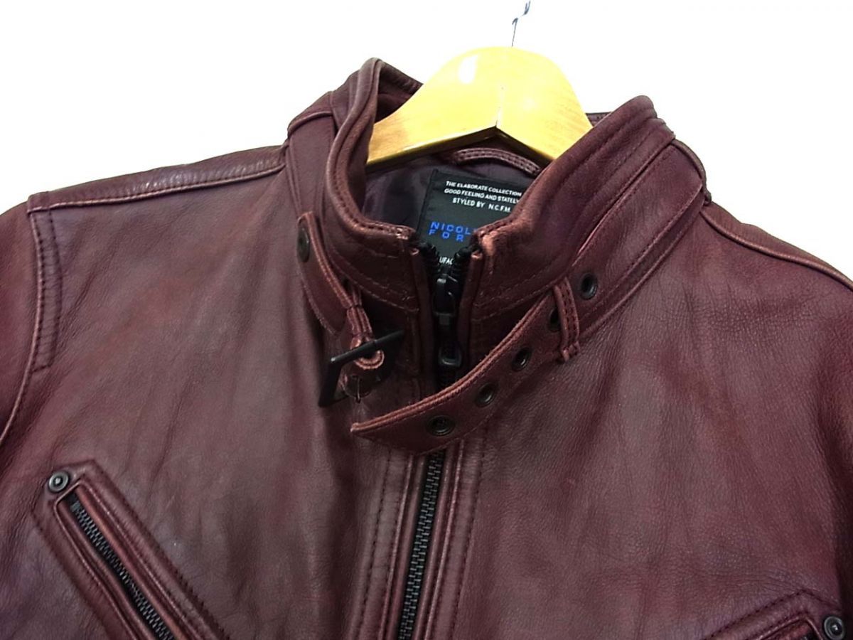 定価42,900円◇NICOLE CLUB FOR MEN ニコル ゴートレザー ライダース