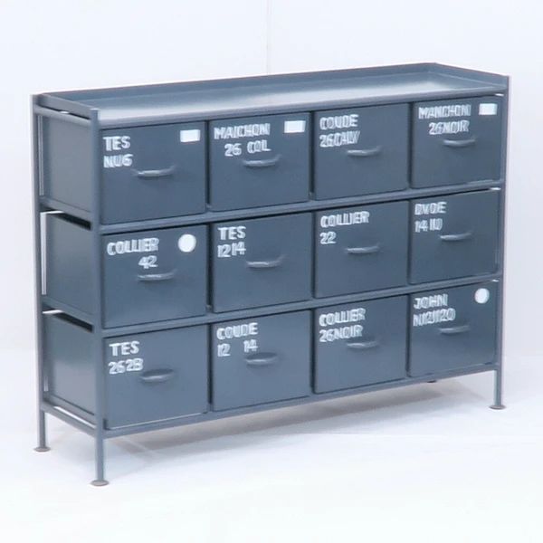 ヴィンテージ調 スチールチェスト 幅111cm アイアン収納