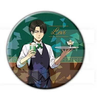 進撃の巨人 トレーディングホログラム缶バッジ Ver.喫茶店 リヴァイ A