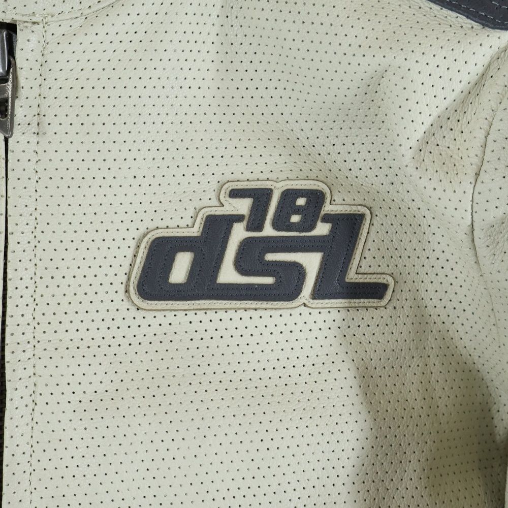 DIESEL ディーゼル 24AW L-POP ゴートスキン レザー レーシング ジャケット ホワイト A16681 DIESEL (ディーゼル) 24AW L-POP ゴートスキン レザー レーシング