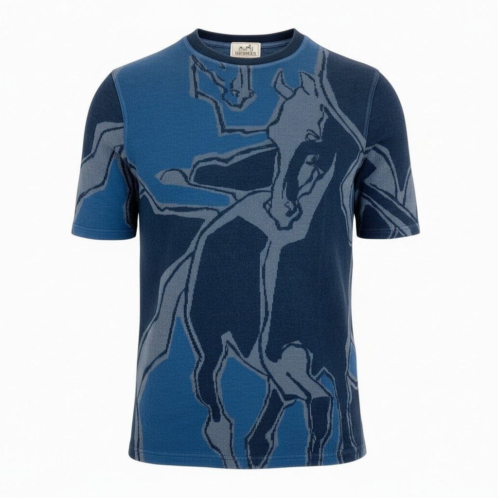 20a14 HERMES エルメス 半袖Tシャツ クルーネック カットソー 鹿の子 