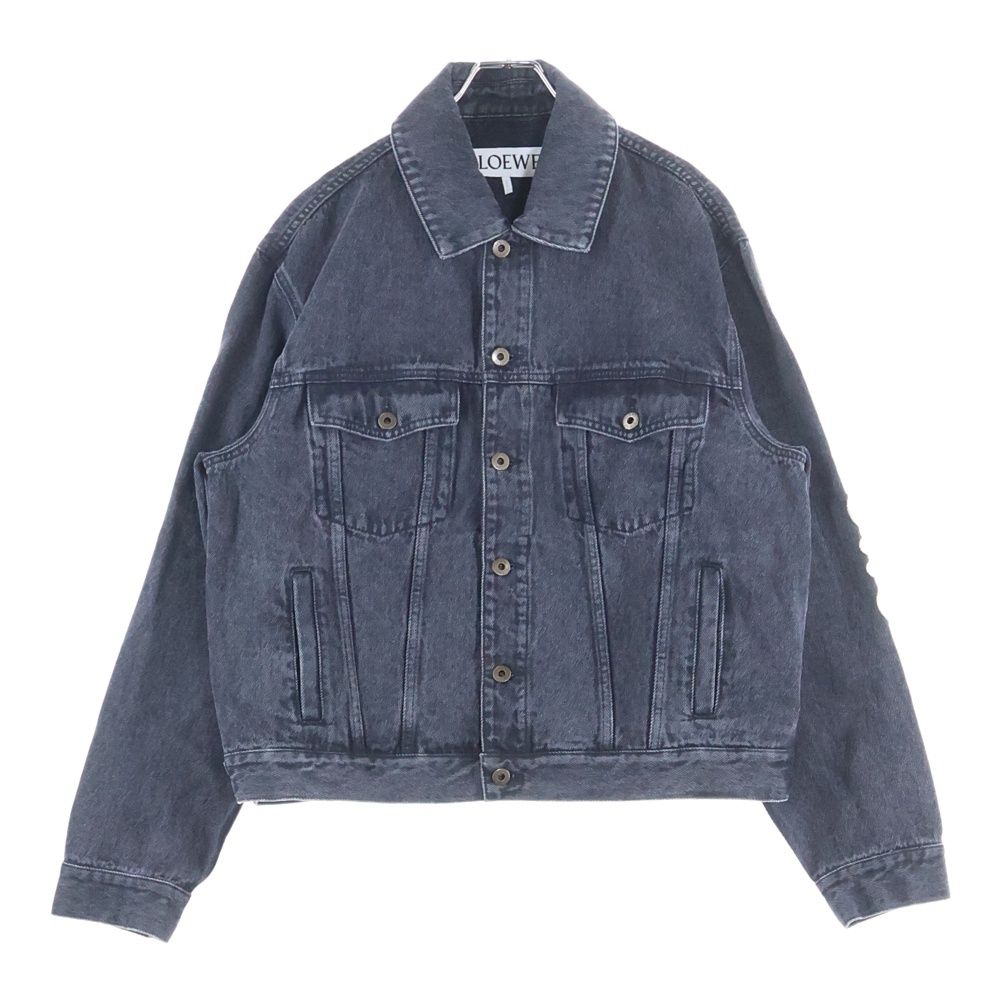 【美品】LOEWE 23AW アナグラム ロゴ デニム トラッカージャケット LOEWE (ロエベ) アナグラムトラッカーデニムジャケット ブラック