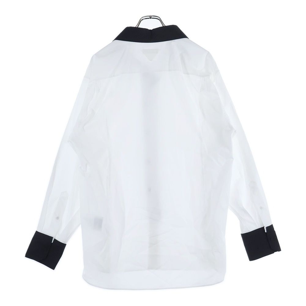 PRADA (プラダ) コットントライアングルロゴ 長袖シャツ ホワイト ACU1
