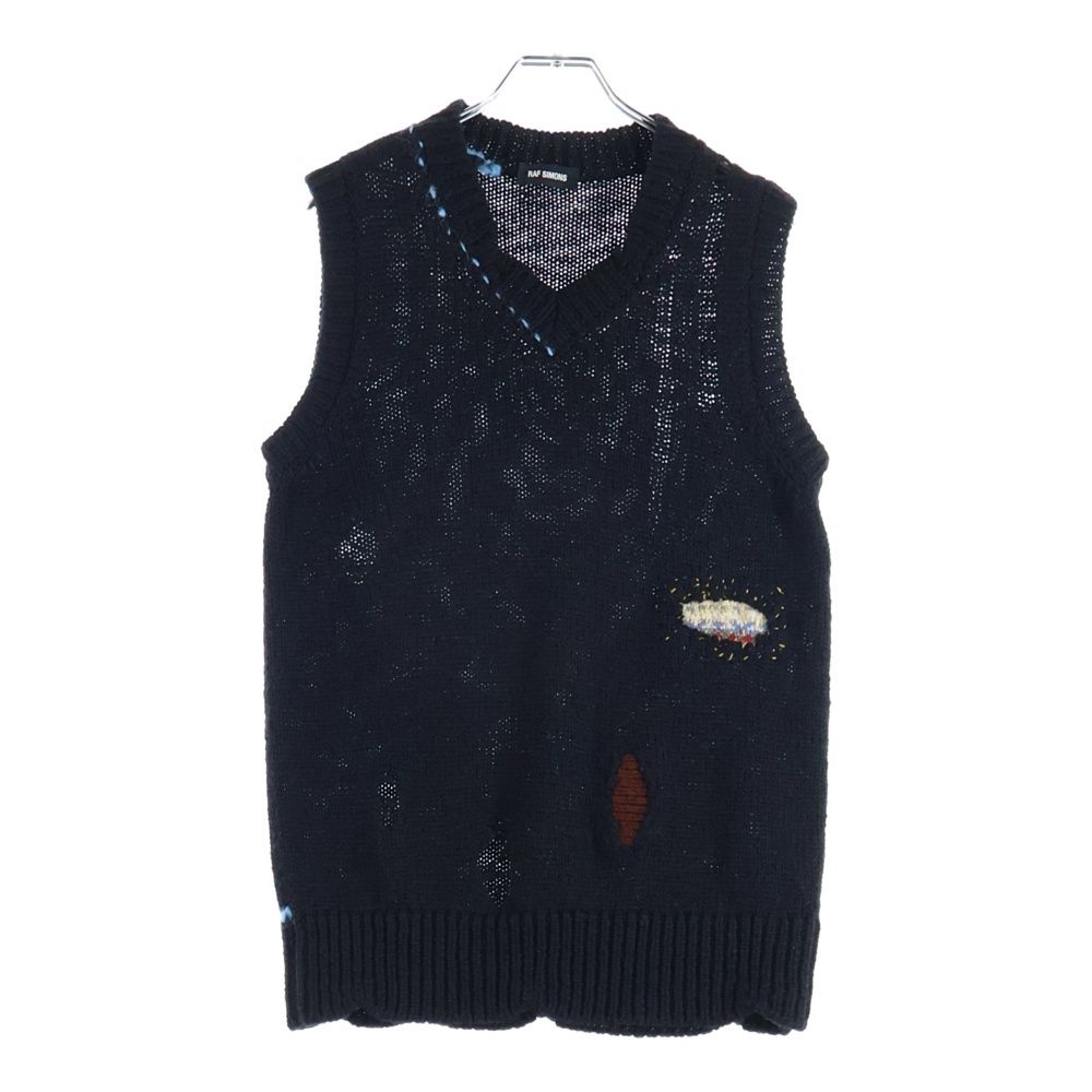 RAF SIMONS (ラフシモンズ) 15AW デストロイニットベスト ブラック