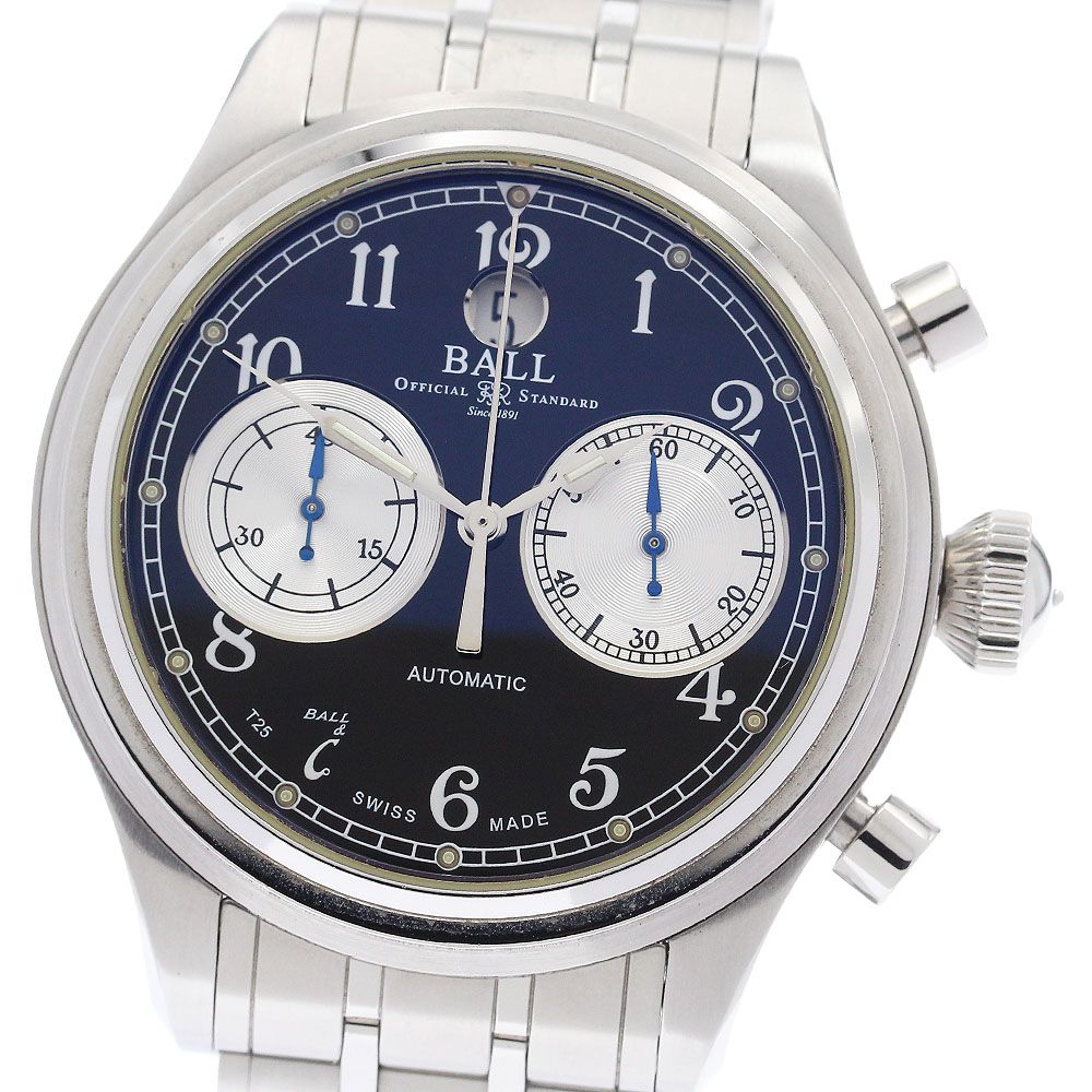 ボールウォッチ BALLWATCH CM1052D L3FJ BK トレインマスター キャノンボール クロノグラフ 自動巻き メンズ き_934791