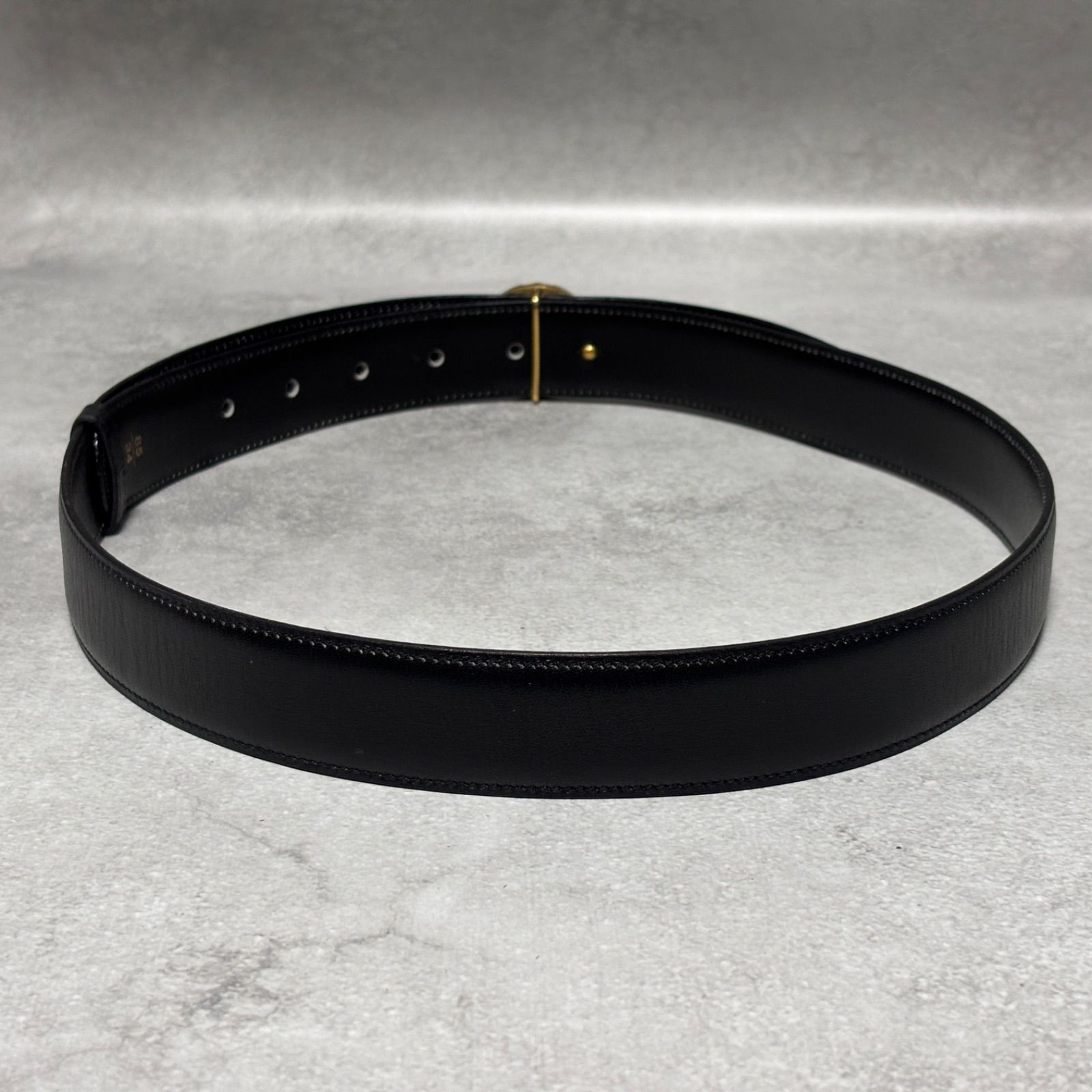 dunhill ダンヒル ベルト レザーベルト ブラック 黒 ゴールド金具 ロゴ