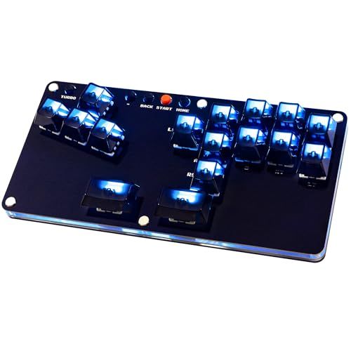 レバーレス アケコン アーケードコントローラー 16ボタン for PC Switch PS 4 3 Steam 薄型 軽量 ホットスワップ対応 RGBライトDIY 連射機能 日本語説明書付きe