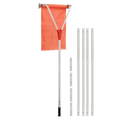 雪下ろし棒 雪滑りシート付き ルーフレーキ スノーレーキ 雪落とし 除雪 屋根と雪の間にシートを滑り込ませてスムーズに雪下ろし 屋根 駐輪場 カーポート 最長6 6 m ロング 長さ調節5段階 ワイドヘッド 48 5 cm 軽量 アルミ製 雪害e