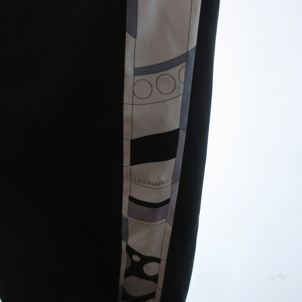 レオナールスポーツ LEONARD SPORT 七分丈 パンツ サイドライン 黒 42