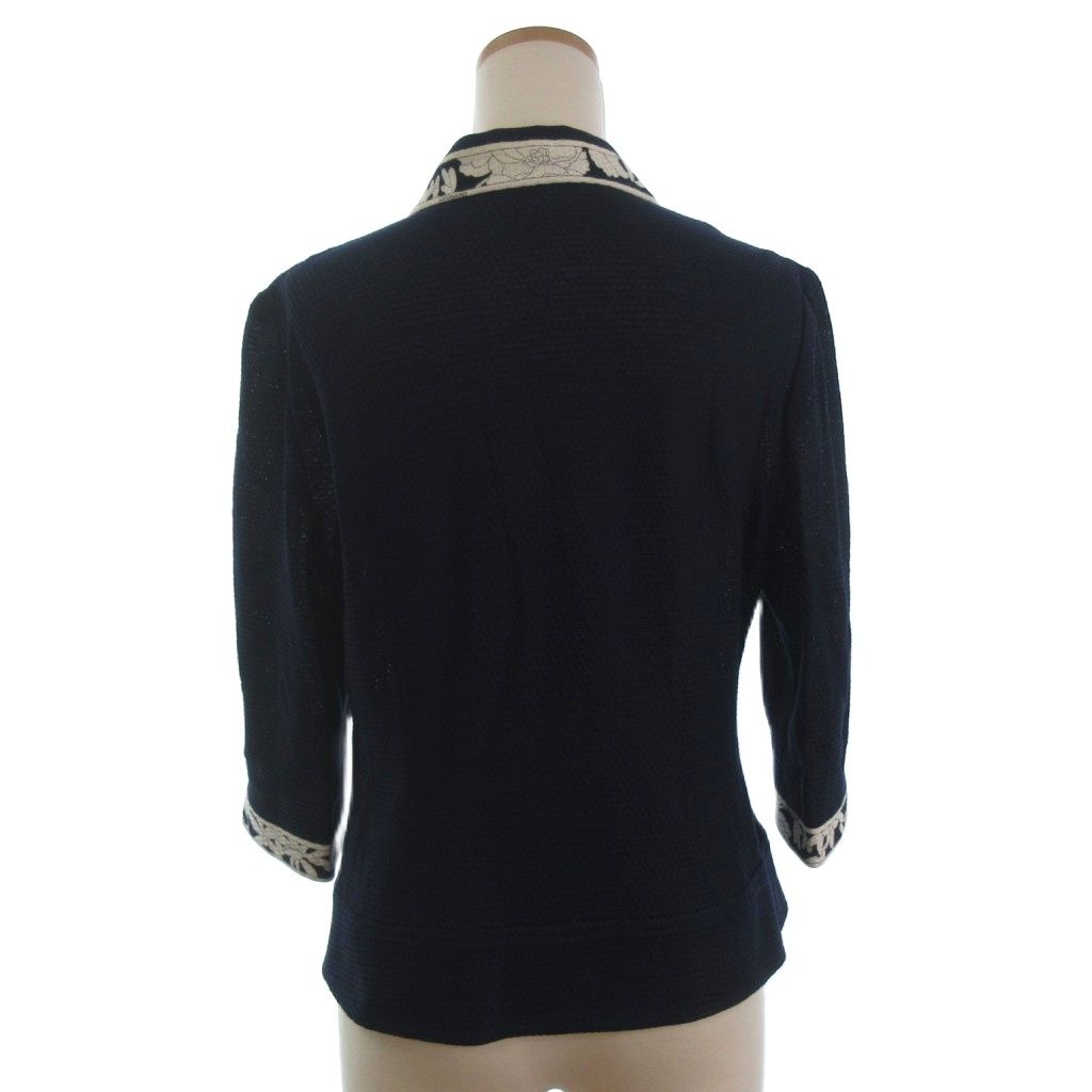 レオナール LEONARD ジップアップ シアー シャツ ジャケット 七分袖