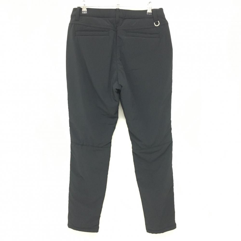 美品】アンパスィ 中綿パンツ 黒 ロゴ白 裾ドローコード レディース L