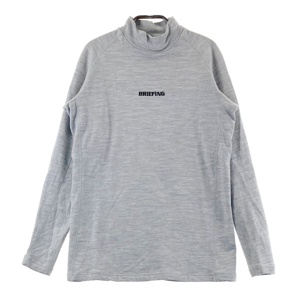 新品　ブリーフィング　モックネック　グレー　長袖　M 裏起毛　ハイネック サイズ：M BRIEFING GOLF ブリーフィング 裏起毛 ハイネック長袖T