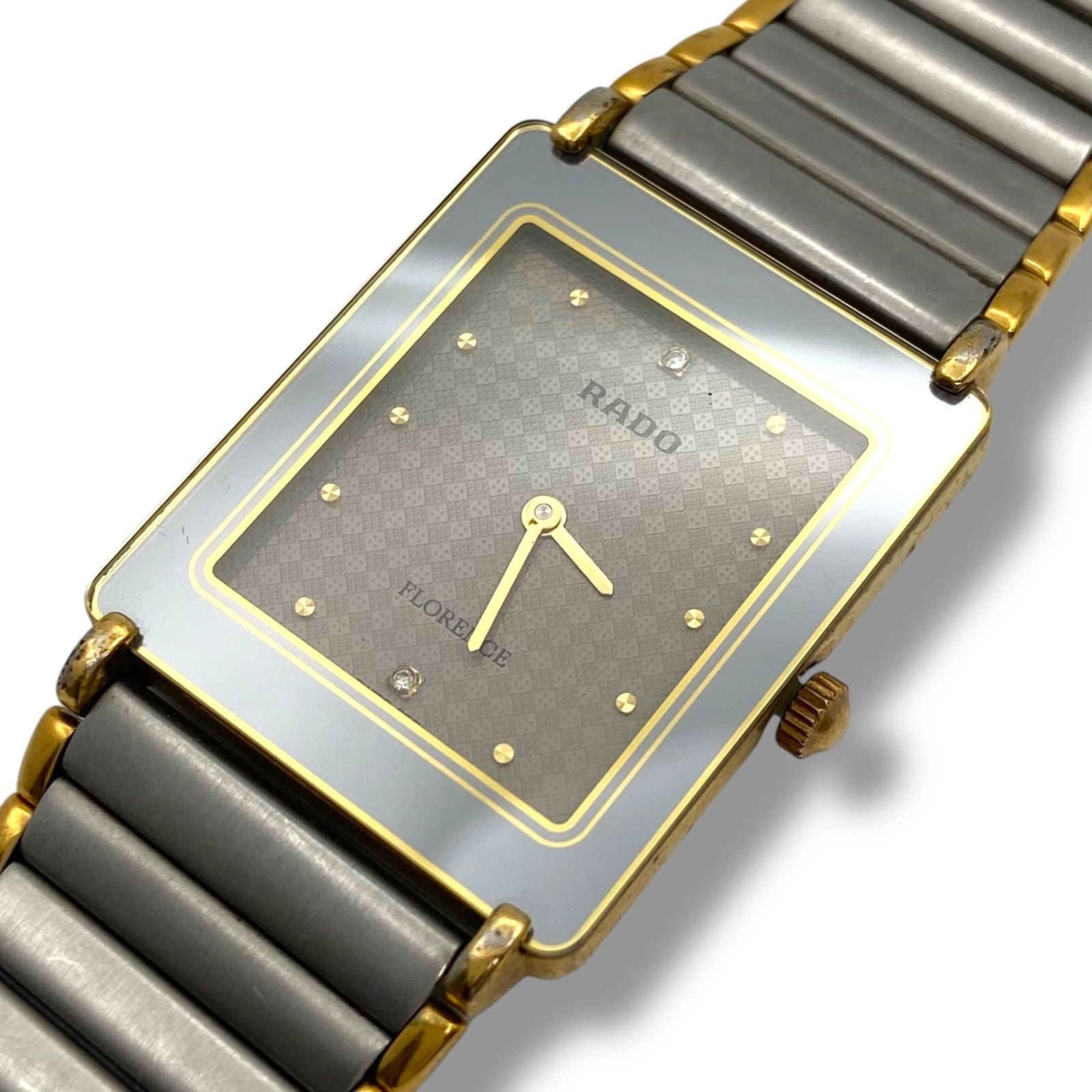 稼働/新品電池 ラドー フローレンス 腕時計 クォーツ 2Pダイヤ ts106