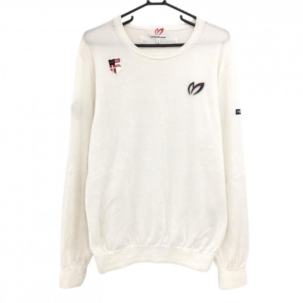 マスターバニー セーター 白 コットン100％ ロゴ ニット メンズ 6(XL