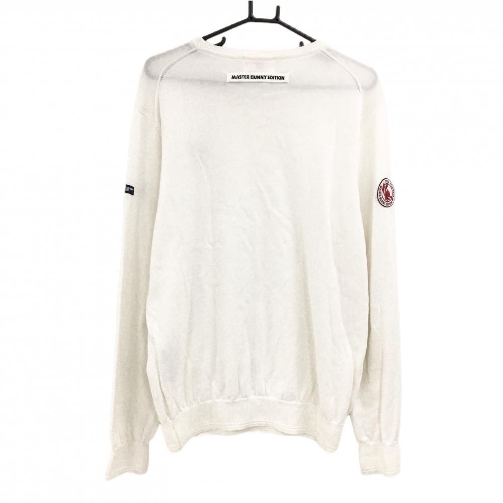 マスターバニー セーター 白 コットン100％ ロゴ ニット メンズ 6(XL