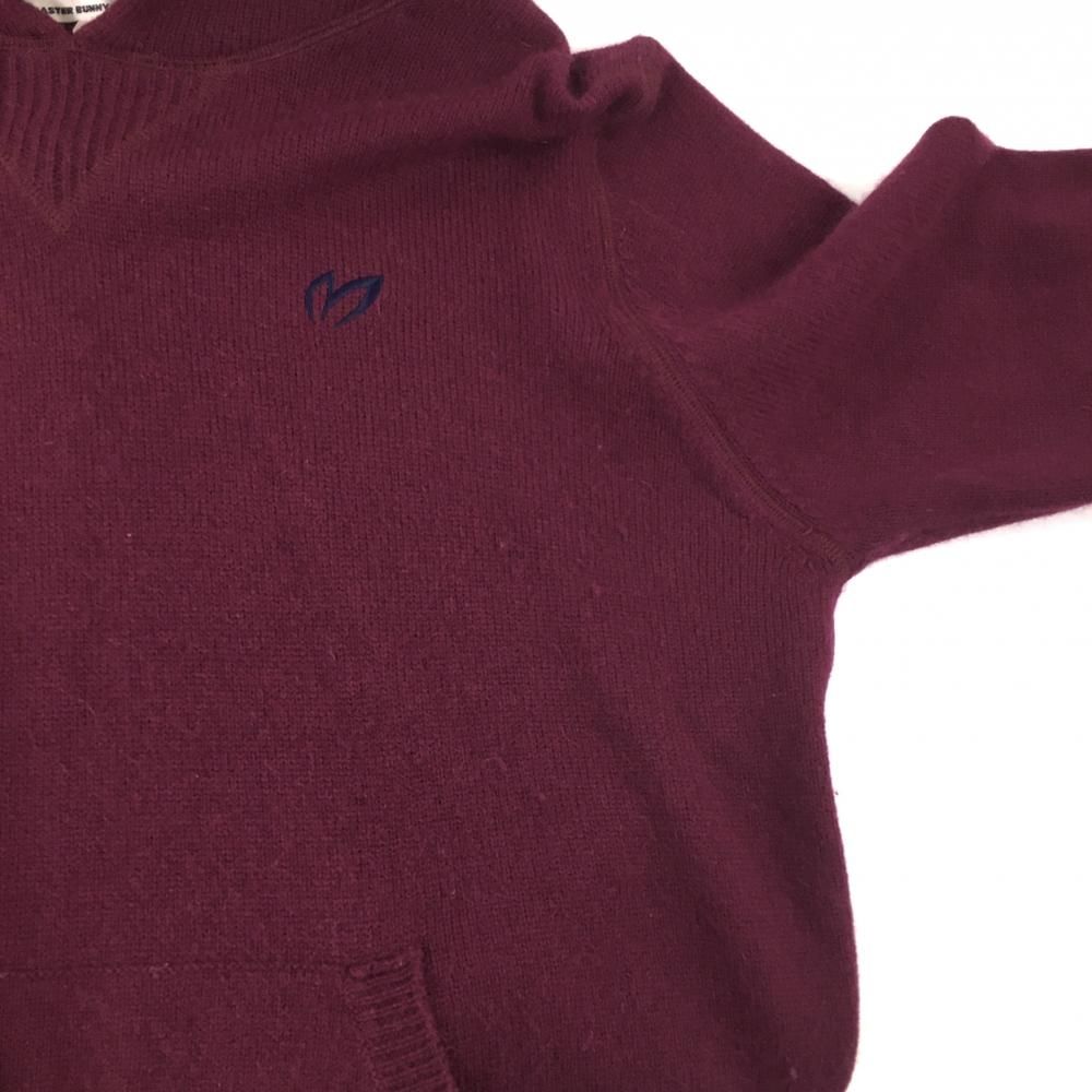 美品】マスターバニー フード付きセーター ボルドー ロゴ刺しゅう