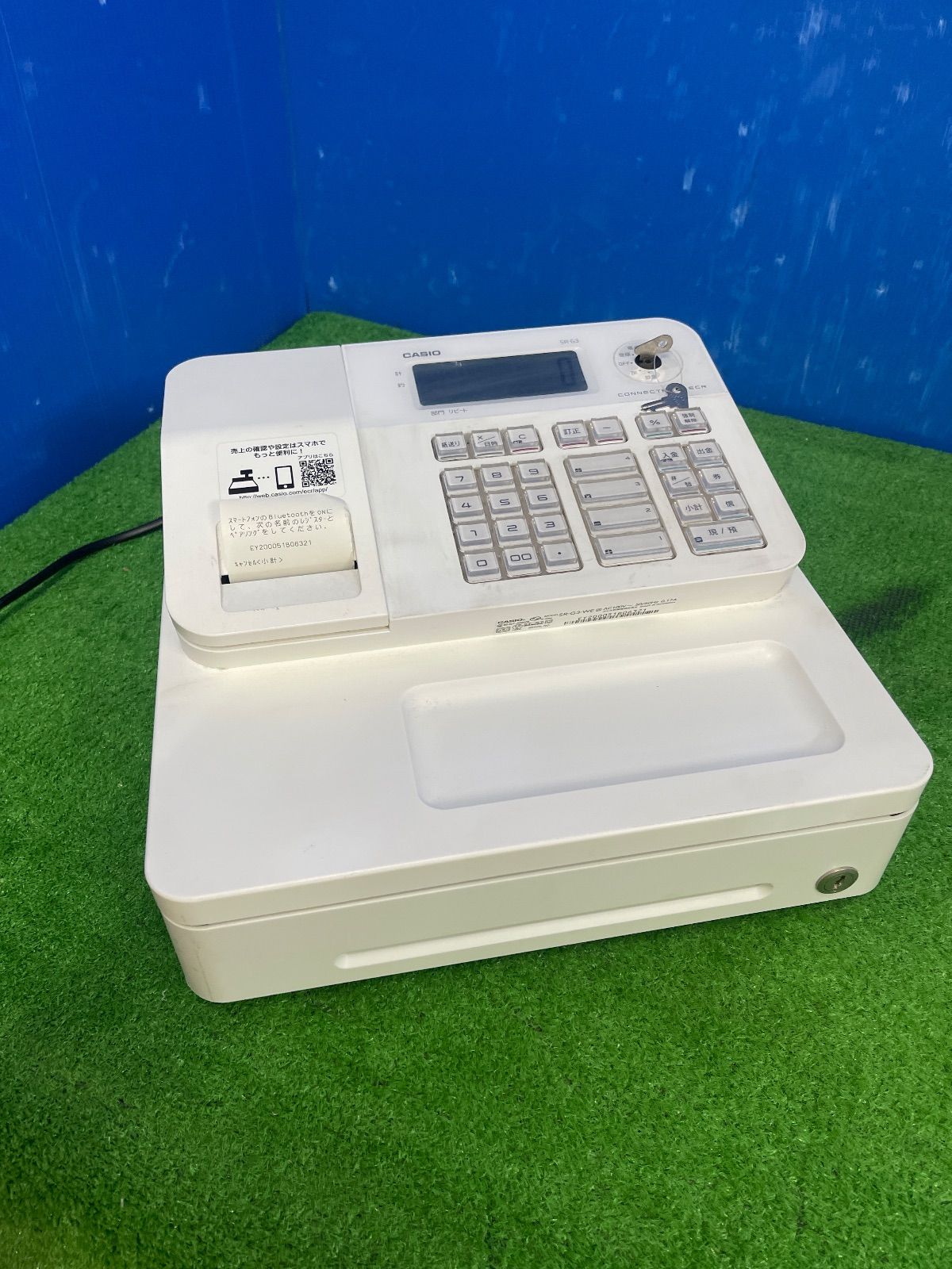 H663☆未使用 保存品☆CASIO 電子レジスター SR-G3-WE 動作品 送料無料