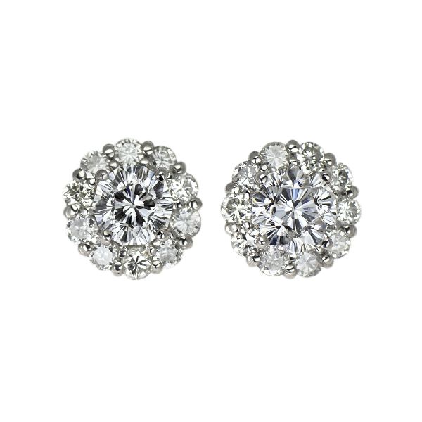 merry x'mas⭐︎ ２ct ダイヤモンド　PT900 2点　⭐︎ 新品 Pt900 さくらカット ダイヤモンド ピアス 0.485ct D VS1-2 D0